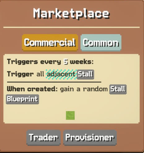 Marketplace card preview: triggers adjacent stalls