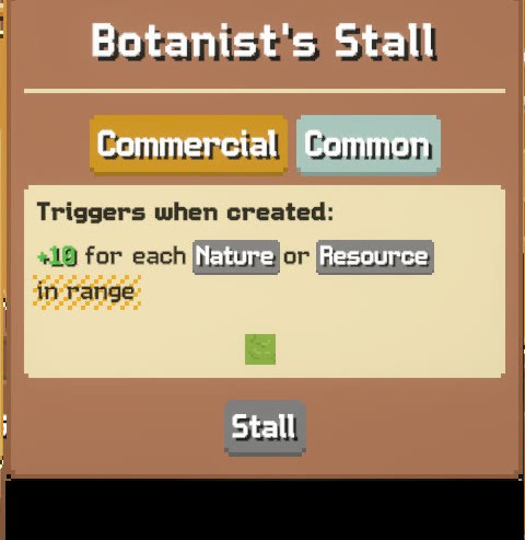 Botanist's Stall card preview in a player guide